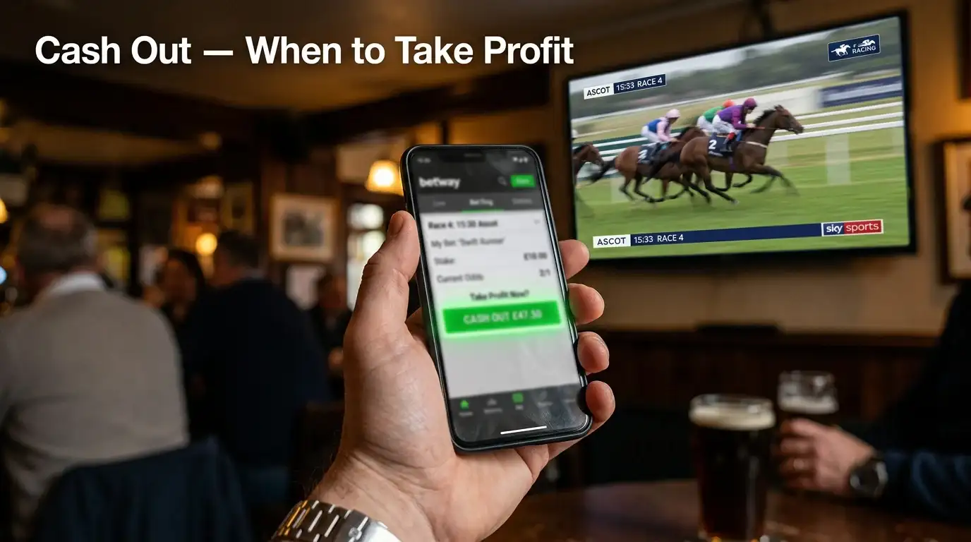 Cash out horse racing bets and when to take early profit