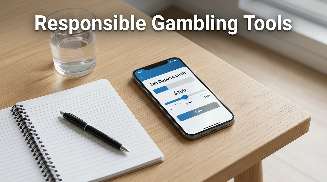Responsible gambling tools including deposit limits and reality checks